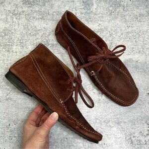 john varvatos Brown Suede Lace Up Moc Ankle Boots Handmade Italy Mens 9.5 Rare john varvatos Brown Suede Lace Up Moc Ankle Boots Handmade  main image 4
